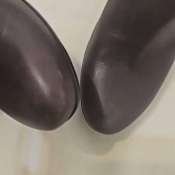 - BOTTEGA VENETA Purple Leather Platform Heels Slip On Heel Ankle Boots … - Picture 6 of 14